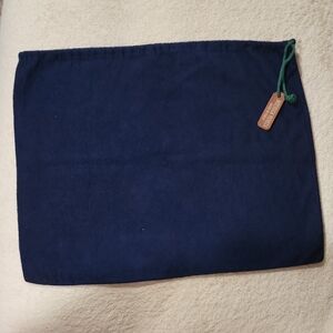 Auth Bottega Veneta Navy Blue Dust Bag green cord leather tag 18 3/4" X 14 1/2"